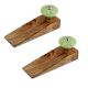 2 Pieces Green Wheel Flower Ceramic Wooden Door Stopper